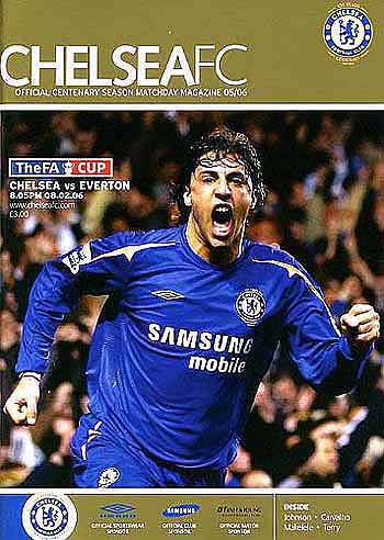 programme cover for Chelsea v Everton, Wednesday, 8th Feb 2006