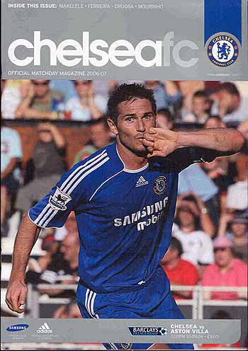 programme cover for Chelsea v Aston Villa, 30th Sep 2006