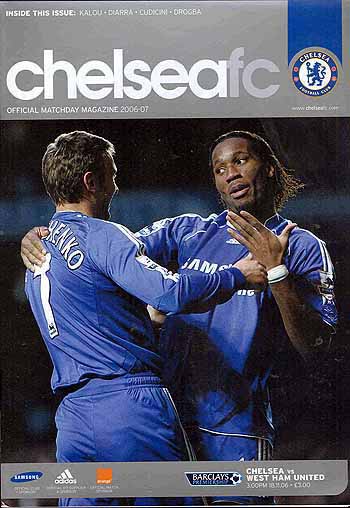 programme cover for Chelsea v West Ham United, Saturday, 18th Nov 2006