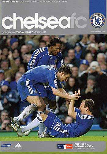 programme cover for Chelsea v Norwich City, 17th Feb 2007