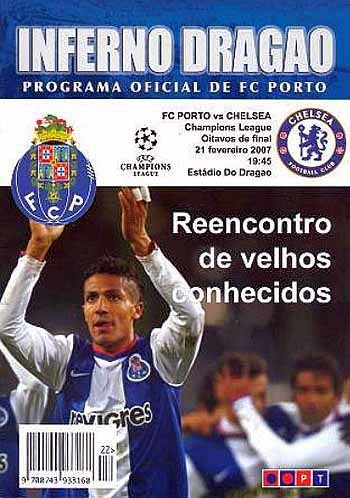 programme cover for Porto v Chelsea, Wednesday, 21st Feb 2007