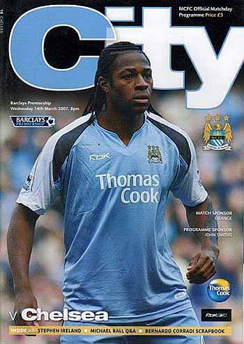 programme cover for Manchester City v Chelsea, Wednesday, 14th Mar 2007