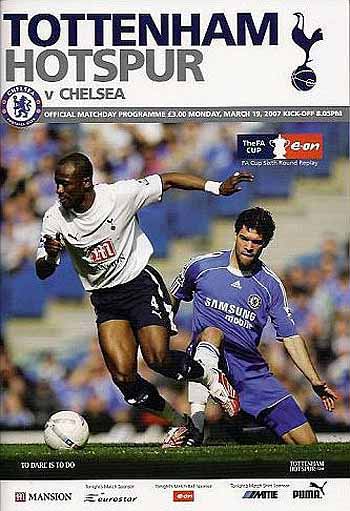 programme cover for Tottenham Hotspur v Chelsea, Monday, 19th Mar 2007