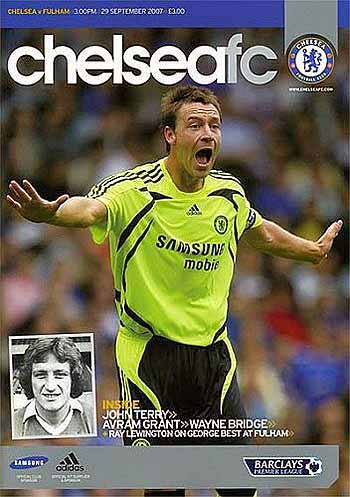 programme cover for Chelsea v Fulham, Saturday, 29th Sep 2007