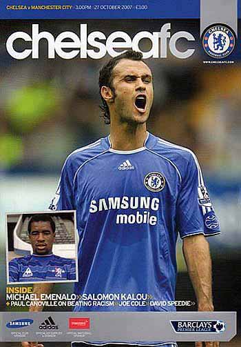 programme cover for Chelsea v Manchester City, Saturday, 27th Oct 2007