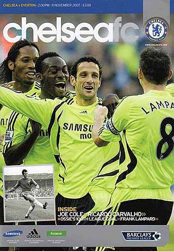programme cover for Chelsea v Everton, Sunday, 11th Nov 2007