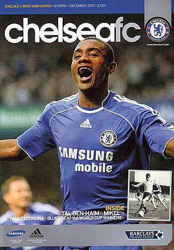 programme cover for Chelsea v West Ham United, Saturday, 1st Dec 2007