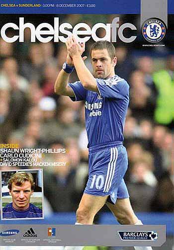 programme cover for Chelsea v Sunderland, Saturday, 8th Dec 2007