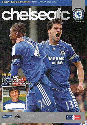 programme cover for Chelsea v Queens Park Rangers, Saturday, 5th Jan 2008