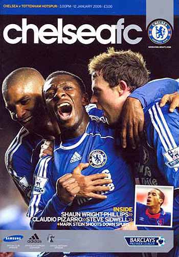 programme cover for Chelsea v Tottenham Hotspur, Saturday, 12th Jan 2008