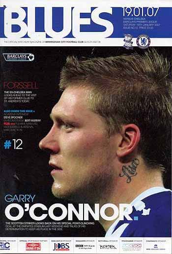 programme cover for Birmingham City v Chelsea, Saturday, 19th Jan 2008