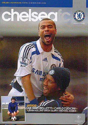 programme cover for Chelsea v Olympiacos, Wednesday, 5th Mar 2008