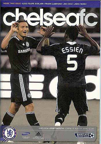 programme cover for Chelsea v Portsmouth, Sunday, 17th Aug 2008