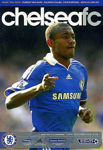 programme cover for Chelsea v Liverpool, Sunday, 26th Oct 2008