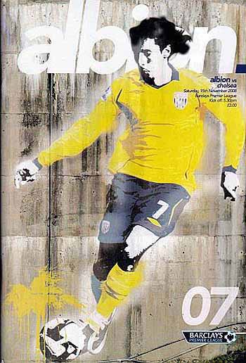 programme cover for West Bromwich Albion v Chelsea, Saturday, 15th Nov 2008
