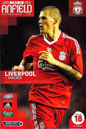 programme cover for Liverpool v Chelsea, Sunday, 1st Feb 2009