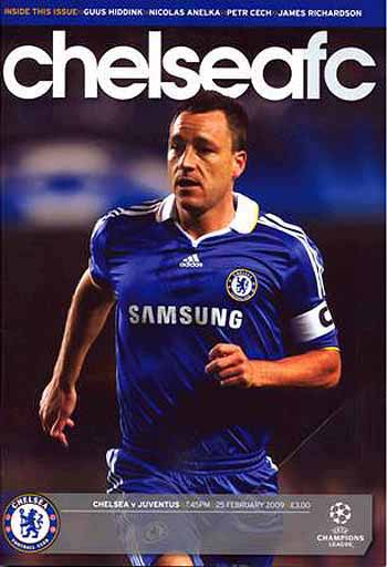 programme cover for Chelsea v Juventus, Wednesday, 25th Feb 2009