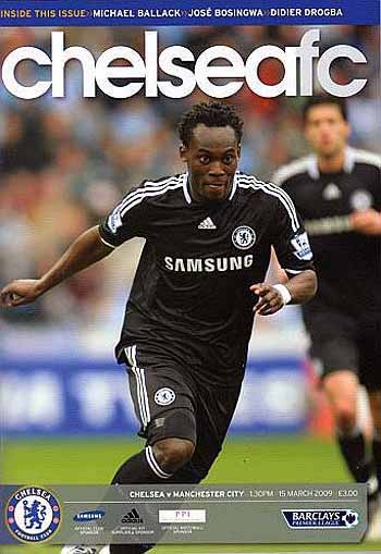programme cover for Chelsea v Manchester City, Sunday, 15th Mar 2009