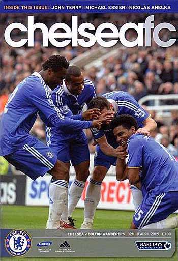 programme cover for Chelsea v Bolton Wanderers, Saturday, 11th Apr 2009