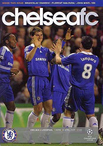 programme cover for Chelsea v Liverpool, Tuesday, 14th Apr 2009