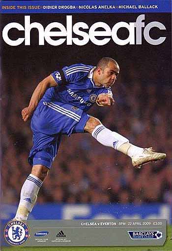 programme cover for Chelsea v Everton, Wednesday, 22nd Apr 2009