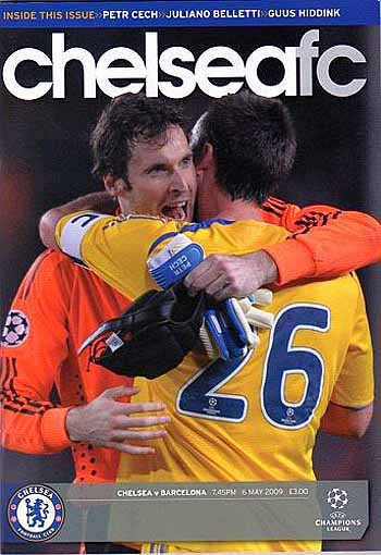 programme cover for Chelsea v Barcelona, Wednesday, 6th May 2009