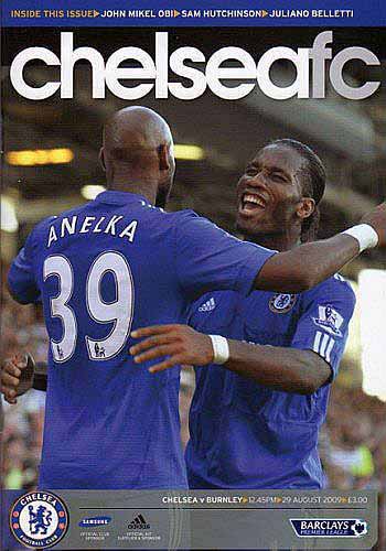 programme cover for Chelsea v Burnley, Saturday, 29th Aug 2009