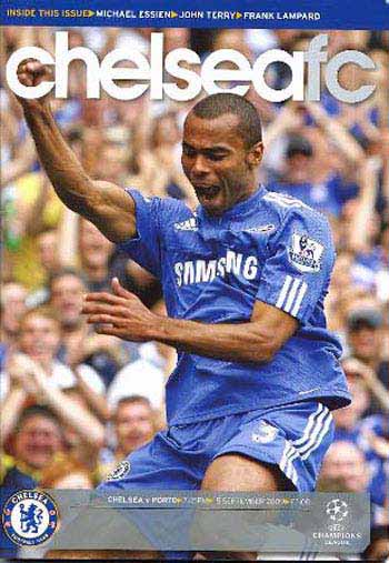 programme cover for Chelsea v Porto, Tuesday, 15th Sep 2009