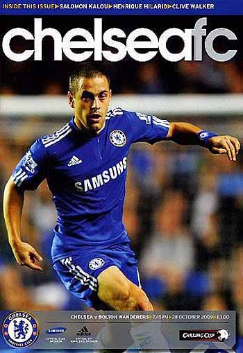programme cover for Chelsea v Bolton Wanderers, Wednesday, 28th Oct 2009