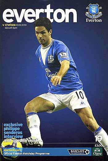 programme cover for Everton v Chelsea, Wednesday, 10th Feb 2010