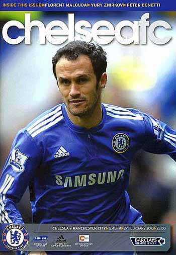 programme cover for Chelsea v Manchester City, Saturday, 27th Feb 2010