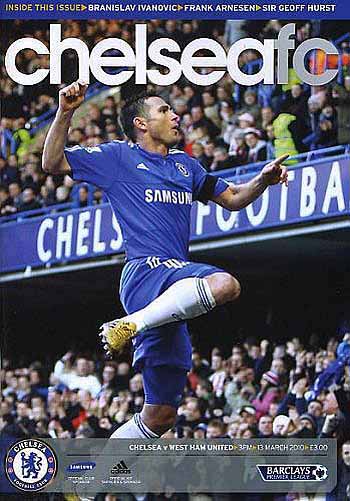 programme cover for Chelsea v West Ham United, Saturday, 13th Mar 2010
