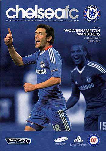 programme cover for Chelsea v Wolverhampton Wanderers, Saturday, 23rd Oct 2010