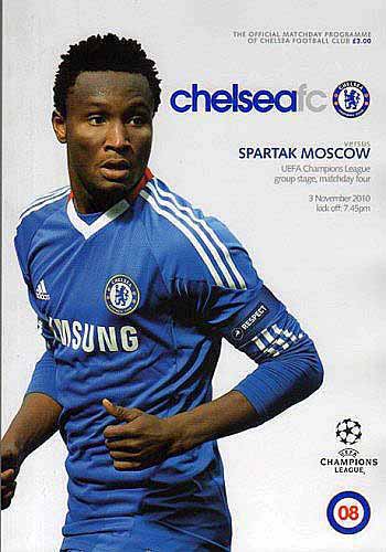 programme cover for Chelsea v Spartak Moscow, Wednesday, 3rd Nov 2010