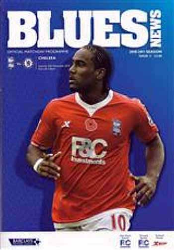 programme cover for Birmingham City v Chelsea, Saturday, 20th Nov 2010