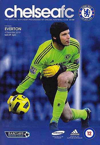 programme cover for Chelsea v Everton, Saturday, 4th Dec 2010