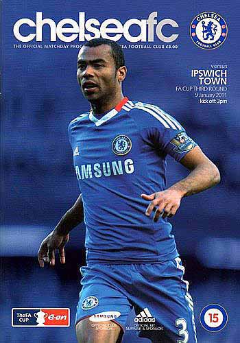 programme cover for Chelsea v Ipswich Town, Sunday, 9th Jan 2011