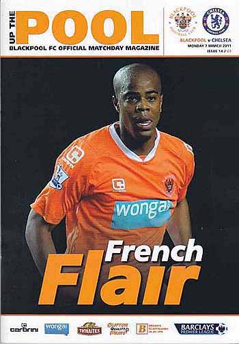 programme cover for Blackpool v Chelsea, Monday, 7th Mar 2011