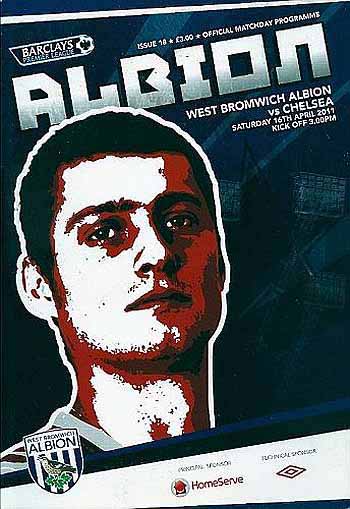 programme cover for West Bromwich Albion v Chelsea, Saturday, 16th Apr 2011