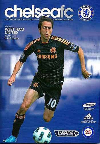 programme cover for Chelsea v West Ham United, Saturday, 23rd Apr 2011