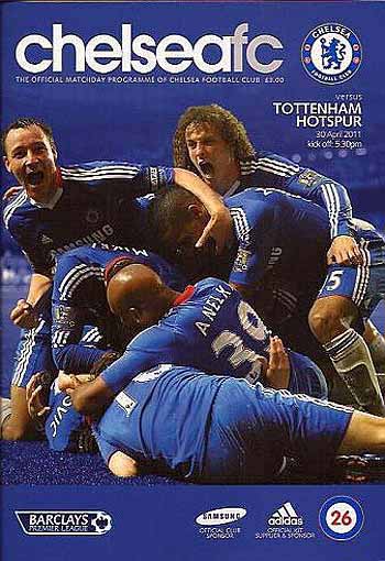 programme cover for Chelsea v Tottenham Hotspur, Saturday, 30th Apr 2011