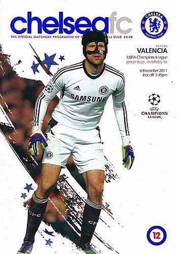 programme cover for Chelsea v Valencia, Tuesday, 6th Dec 2011