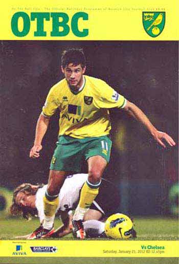 programme cover for Norwich City v Chelsea, Saturday, 21st Jan 2012