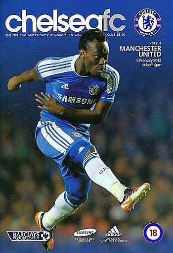programme cover for Chelsea v Manchester United, Sunday, 5th Feb 2012