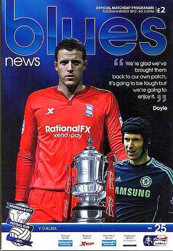 programme cover for Birmingham City v Chelsea, Tuesday, 6th Mar 2012