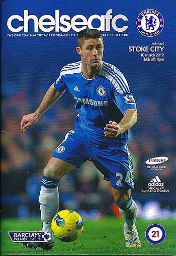 programme cover for Chelsea v Stoke City, Saturday, 10th Mar 2012