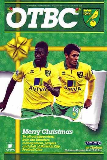 programme cover for Norwich City v Chelsea, Wednesday, 26th Dec 2012