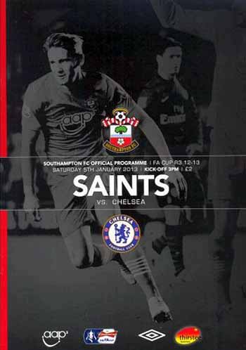 programme cover for Southampton v Chelsea, Saturday, 5th Jan 2013