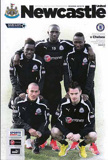 programme cover for Newcastle United v Chelsea, Saturday, 2nd Feb 2013