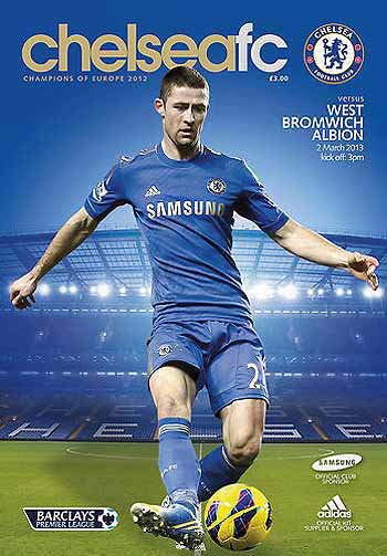 programme cover for Chelsea v West Bromwich Albion, Saturday, 2nd Mar 2013